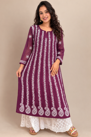 GEORGETTE LONG KURTA WITH LINER