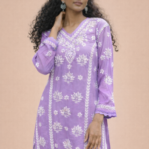 CHANDERI SILK 7D WORK LONG KURTA